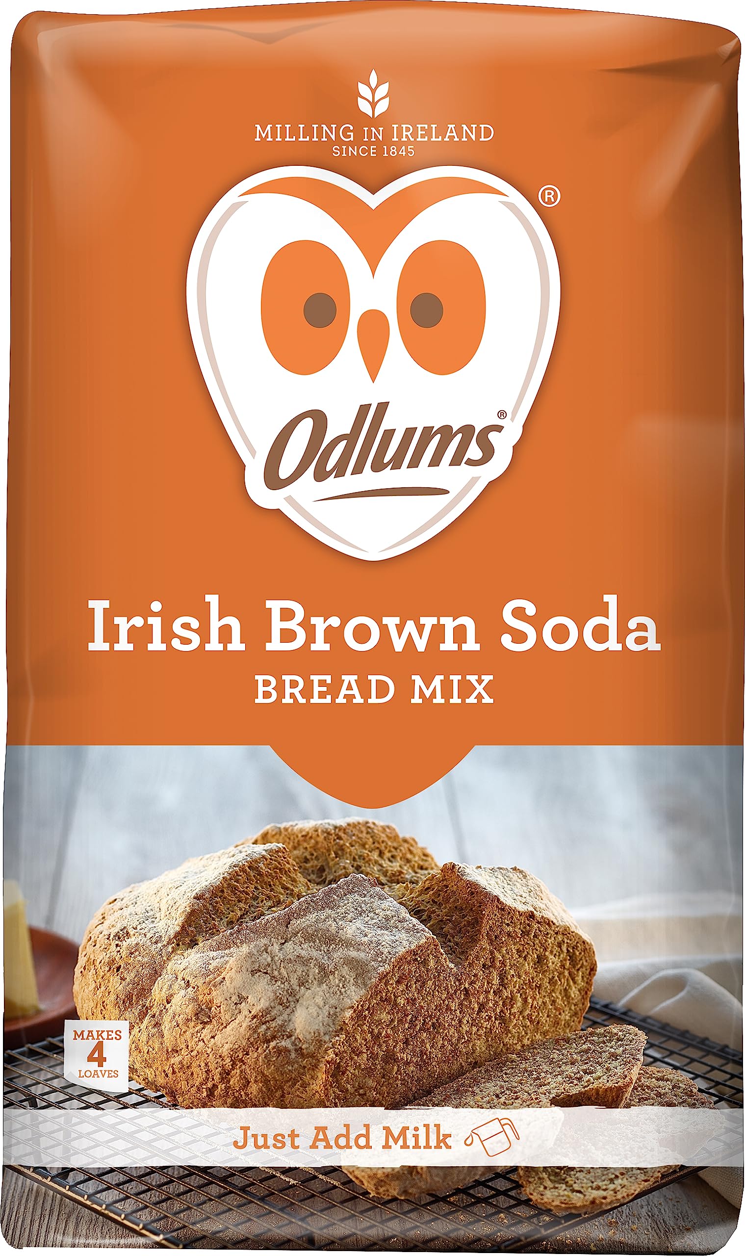 Odlums Brown Bread Mix 2kg package for fresh Irish bread at home.