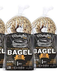 O'Dough Thins gluten-free bagels Everything are 100 calories and presliced for quick, portion-controlled meals.