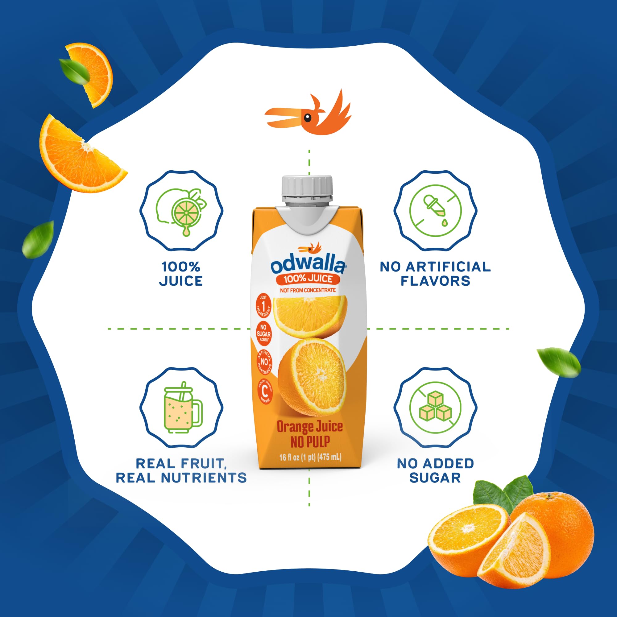 ODWALLA breakfast on the go juice carton on a table