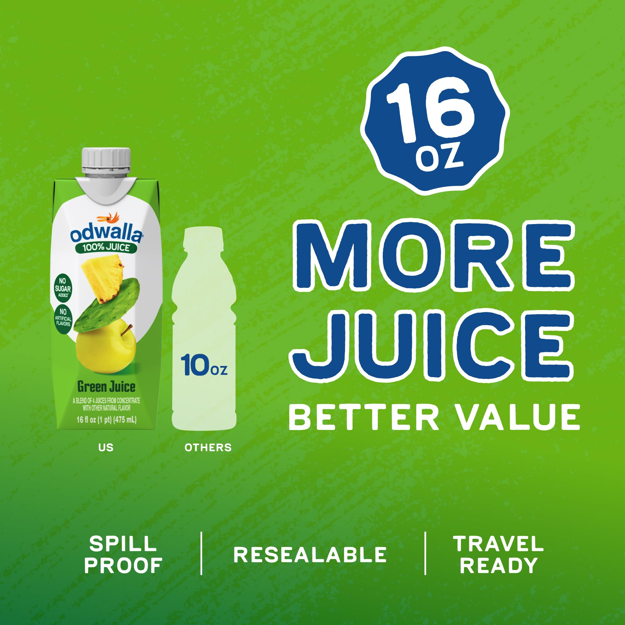 ODWALLA Green Juice 16 oz bottle ready for busy mornings.