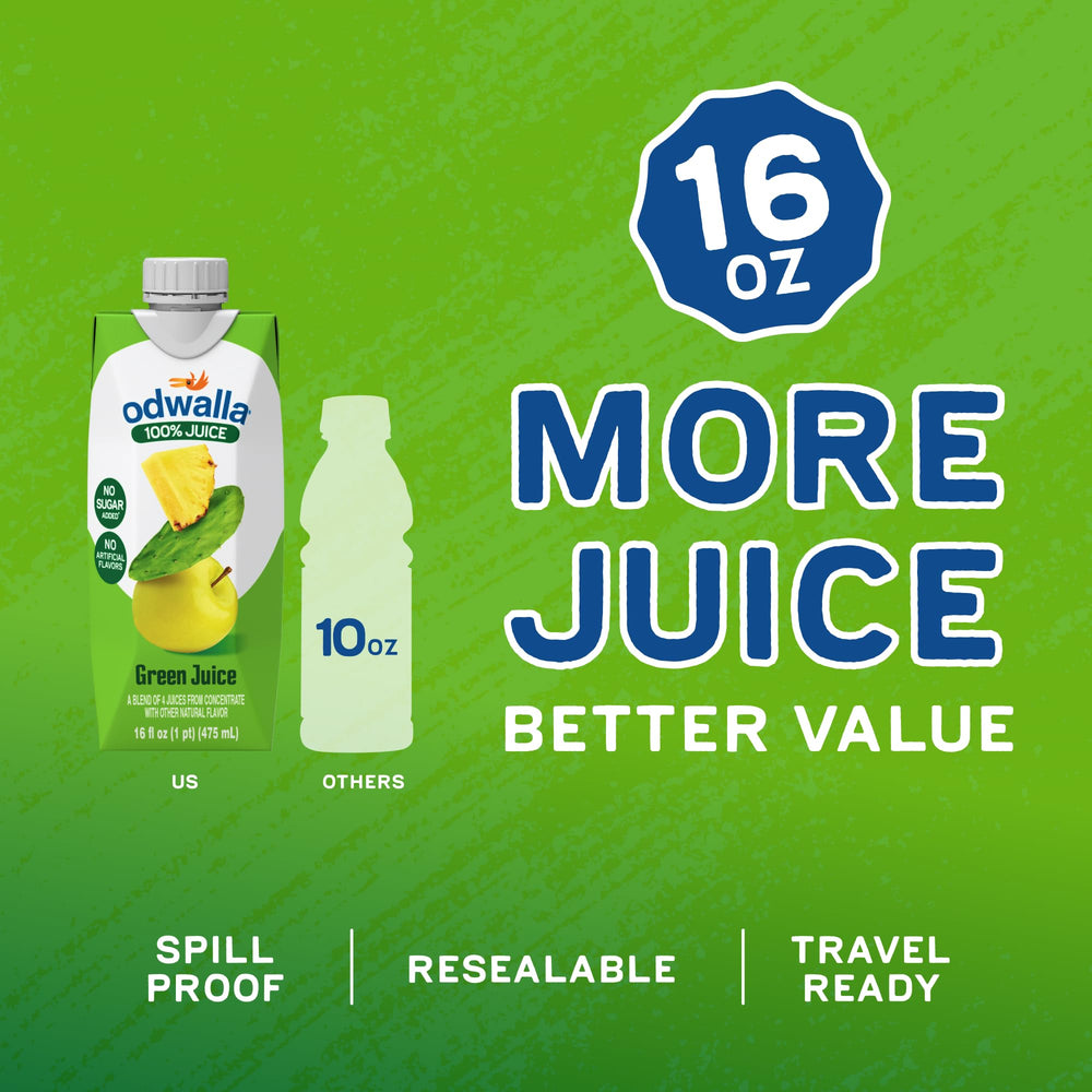 ODWALLA Green Juice 16 oz bottle ready for busy mornings.