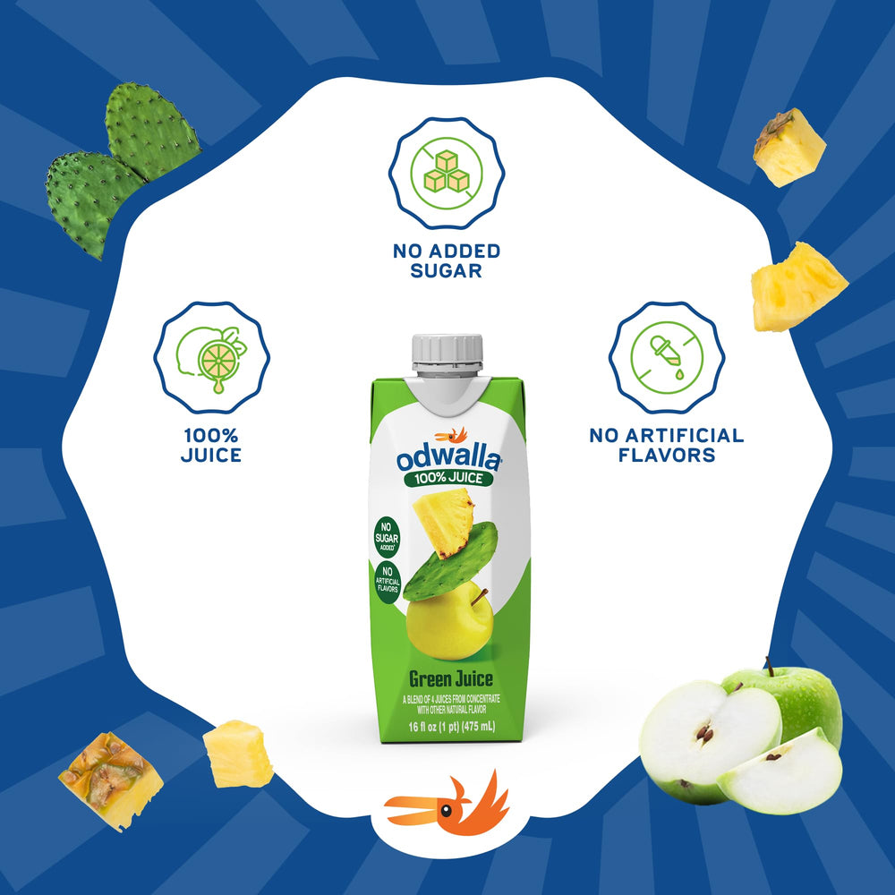 Odwalla carton packaging highlights recyclable design and eco-friendly packaging.