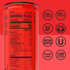 Odyssey Elixir Odyssey 222 strawberry watermelon label highlights real fruit ingredients for clean energy.