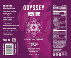 Odyssey Elixir Revive can close-up highlights caffeine-free energy and electrolyte blend.
