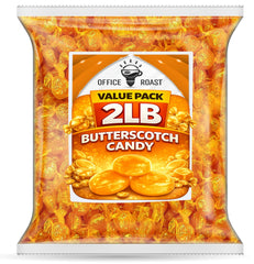 Office Roast butterscotch hard candy bulk 2lb bag, individually wrapped for freshness.