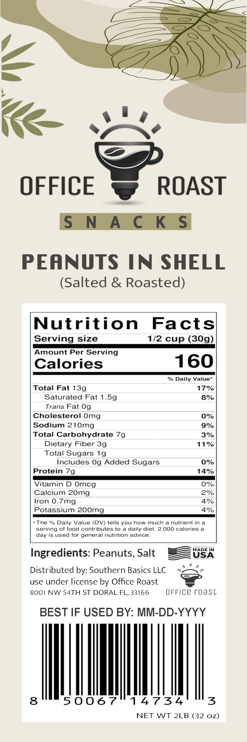 Office Roast On-the-go peanuts in a resealable bag for travel.