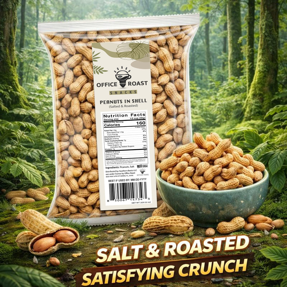 Office Roast Peanuts in Shell hand-snack, quick on-the-go energy.