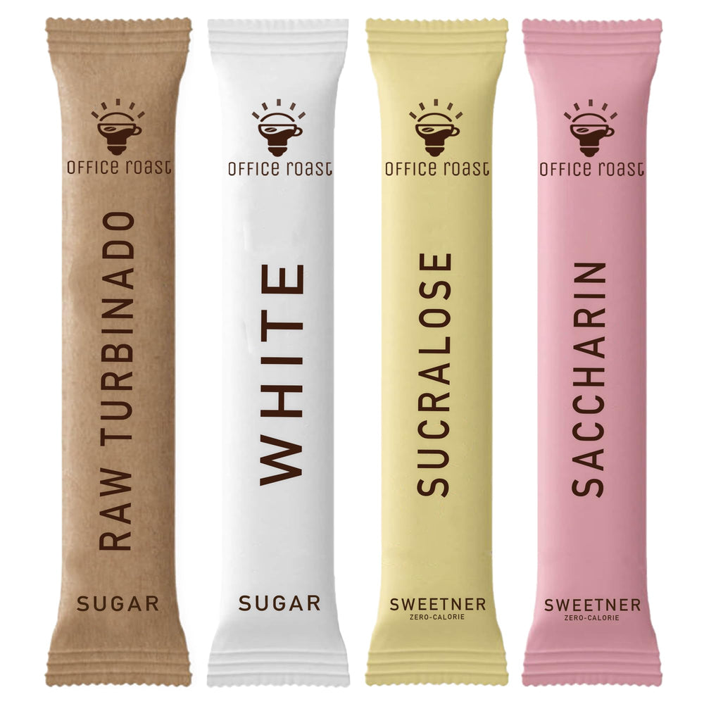 Office Roast variety pack: single-serve sweeteners for easy office use.