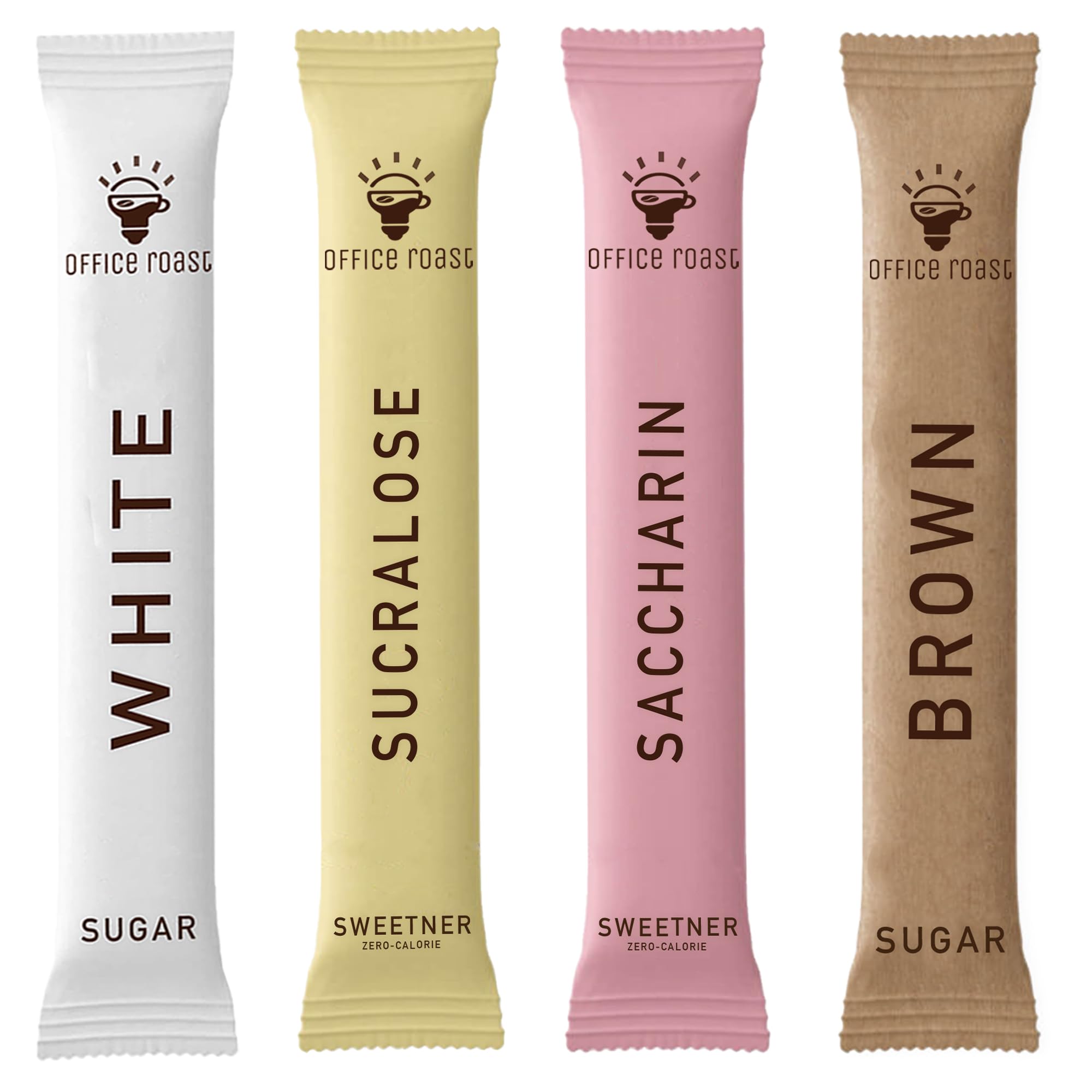 Office Roast variety pack sweeteners for coffee and tea in a single kit.