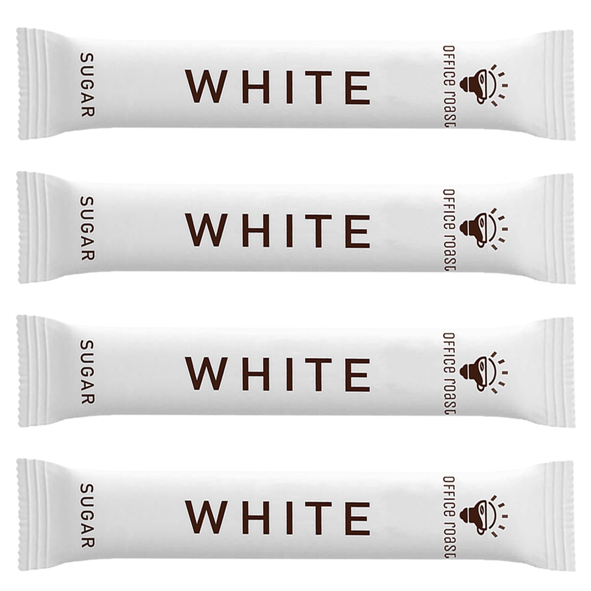 Office Roast white sugar sticks pack, close-up for office use.