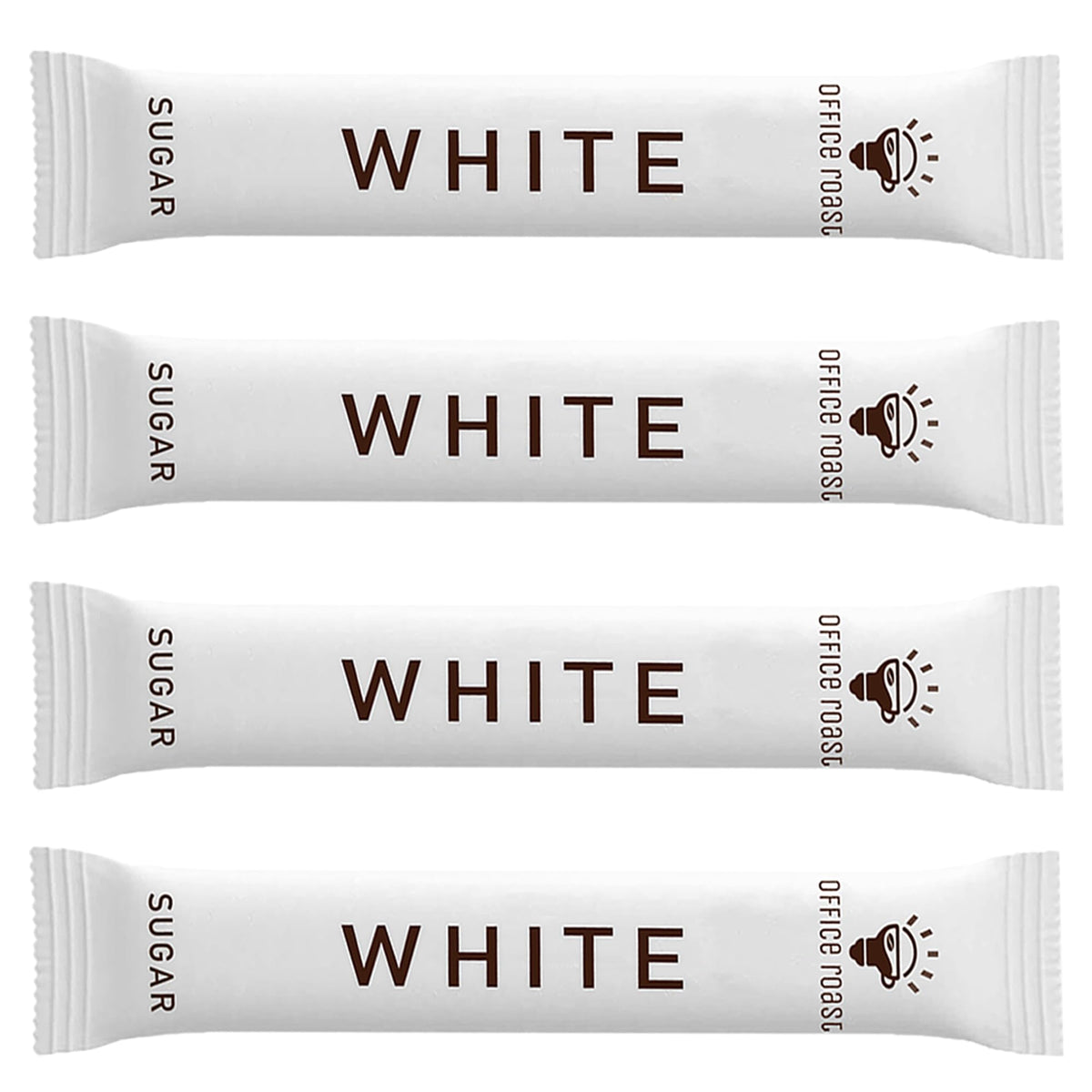 Office Roast white sugar sticks pack, close-up for office use.