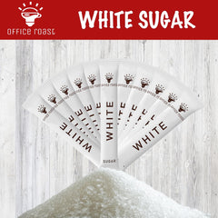 Close-up of Office Roast sugar sticks packets for coffee and tea.