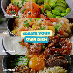 O’Food sticky white rice bowl served, perfect base for bowls.