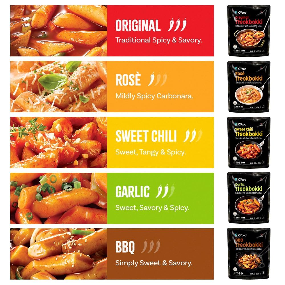 Ofood Tteokbokki Diablo sauce poured—fiery kick in minutes