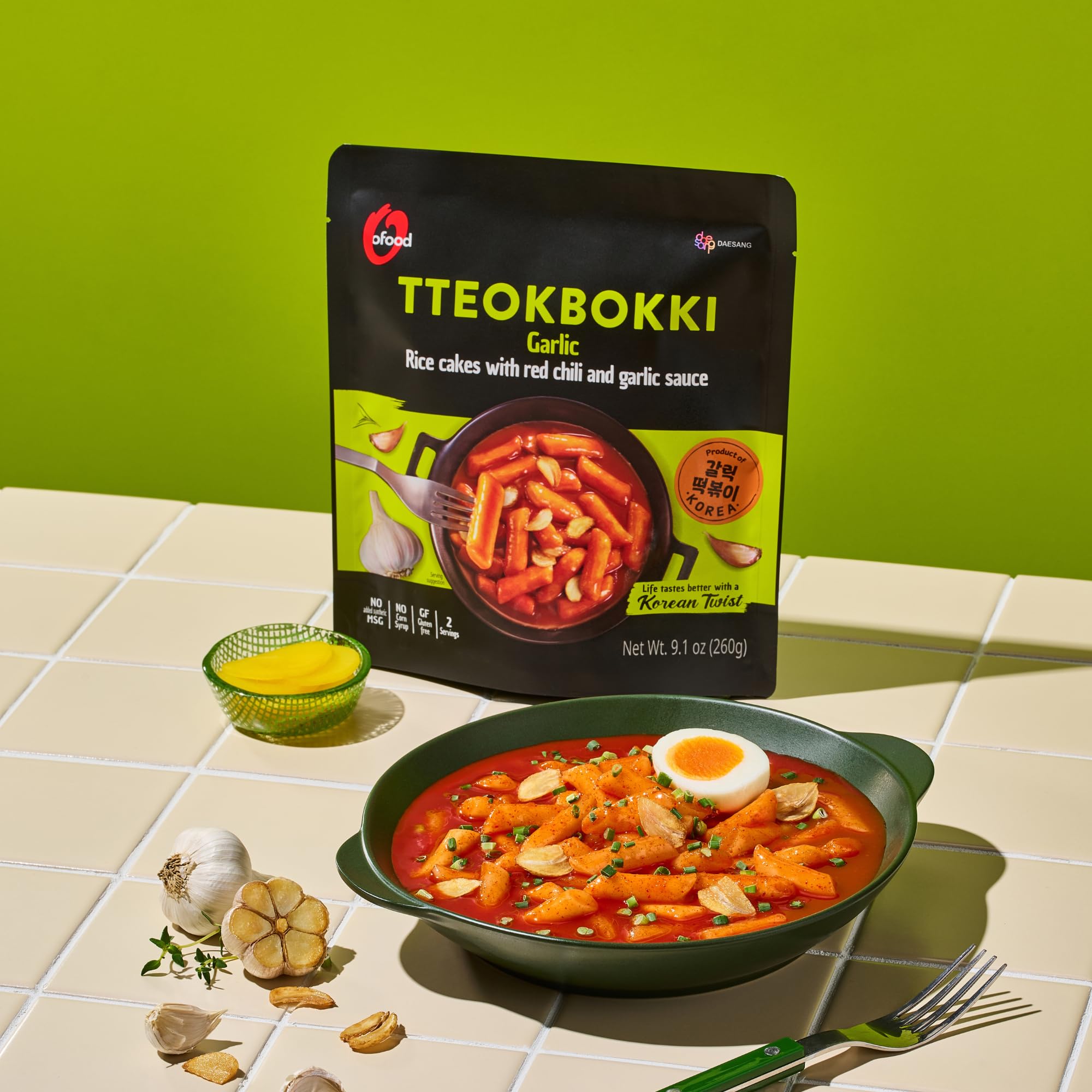 Ofood Tteokbokki Sweet Chili serving—balanced sweet-heat snack