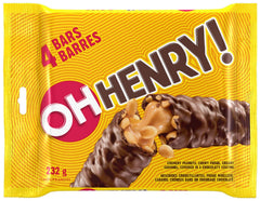 Oh Henry! bars full package, perfect for on-the-go indulgence.