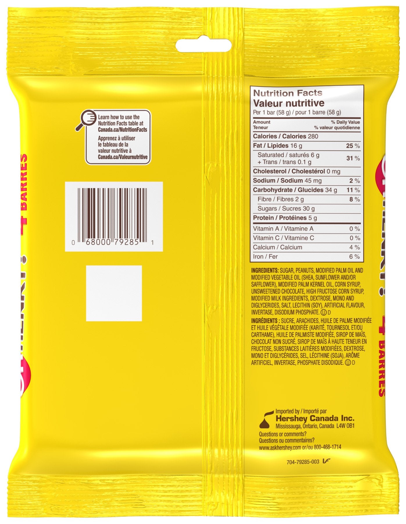 Oh Henry! bars caramel core close-up, creamy center for a satisfying snack.