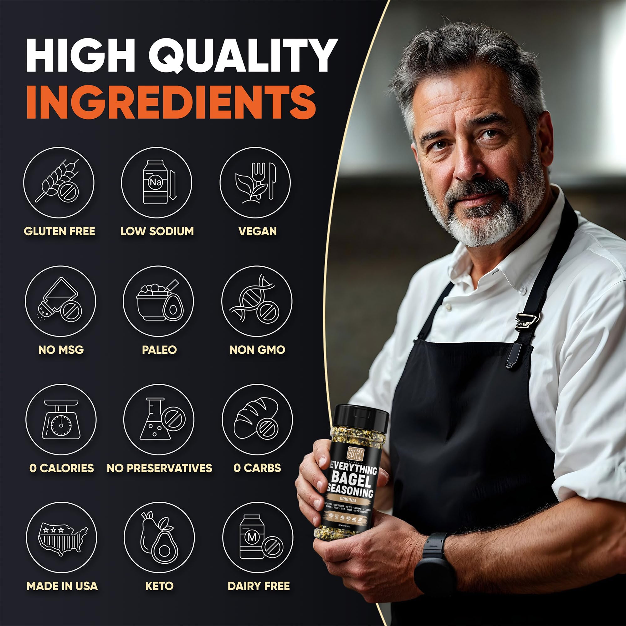 Oh My Spice Everything Bagel Seasoning over vegetables adds flavor and aroma.
