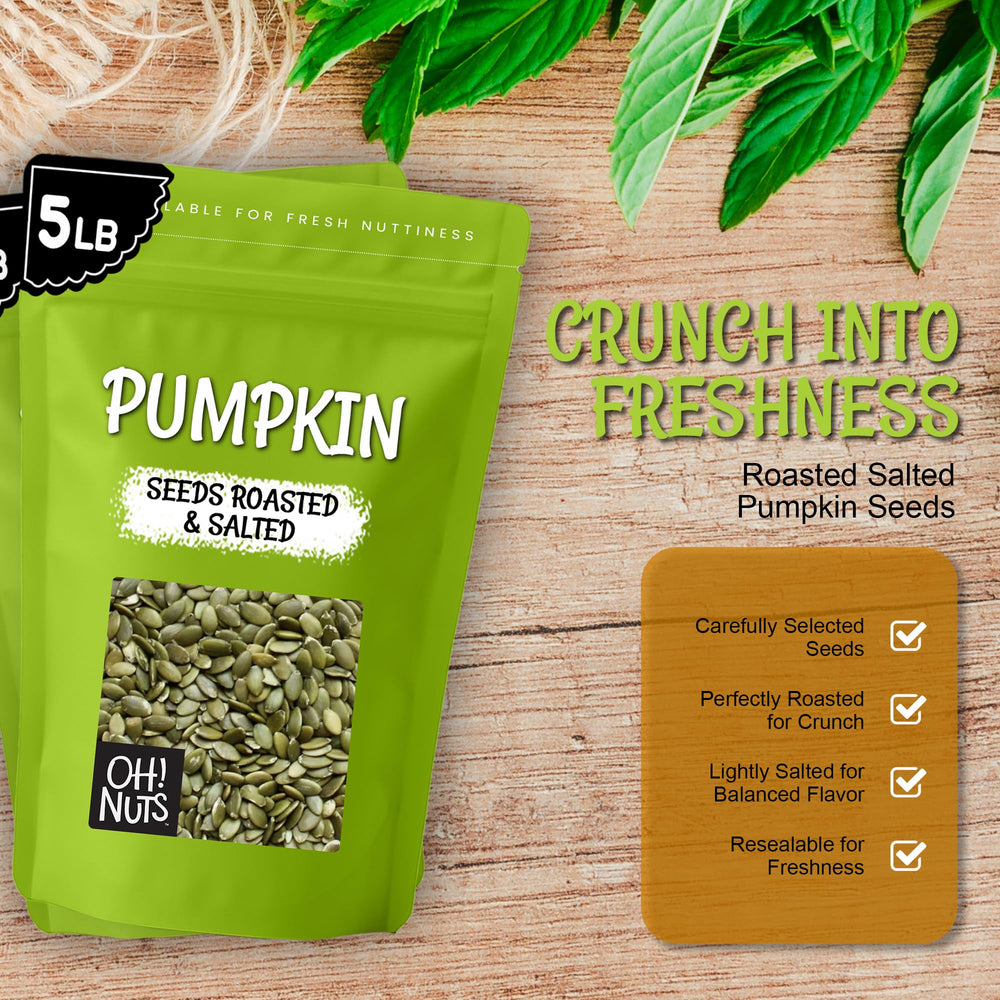 Oh! Nuts Kosher pumpkin seeds are Pareve certified for versatile use.