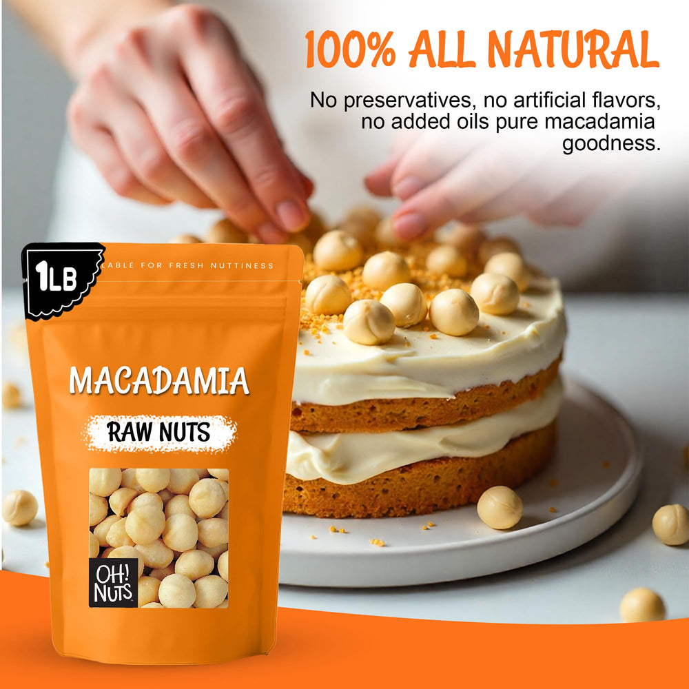 Oh! Nuts close-up of creamy macadamia texture.