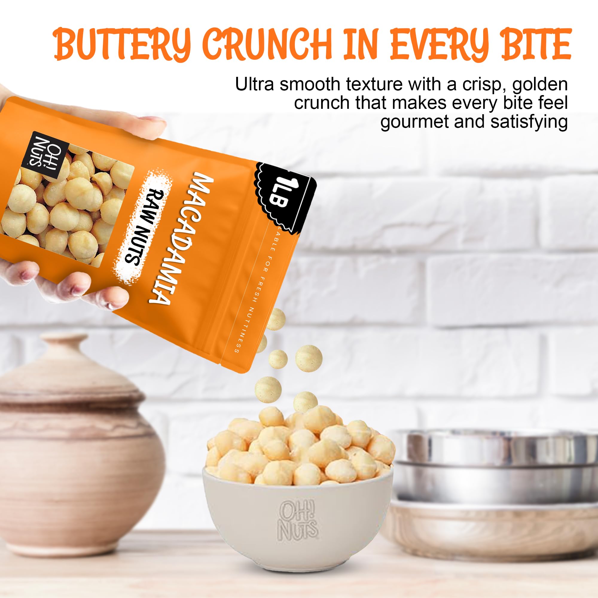 Oh! Nuts macadamia nuts ideal for snacking and baking.