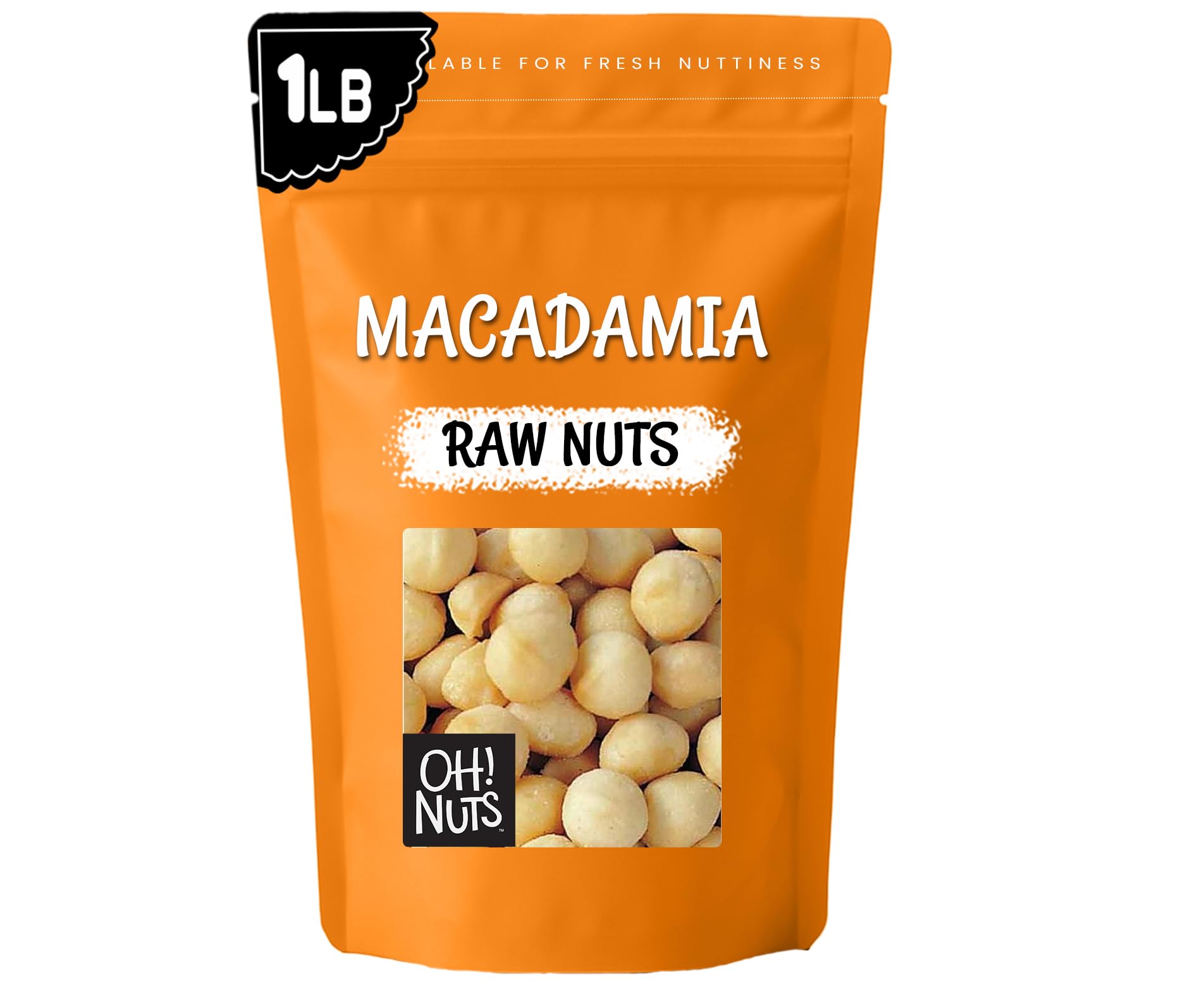 Oh! Nuts resealable bag preserves freshness and flavor.