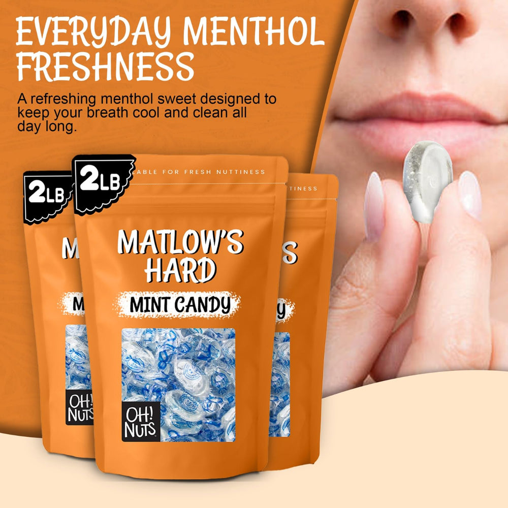 Oh! Nuts Matlow's kosher-certified mint candy under Manchester Bais Din supervision.
