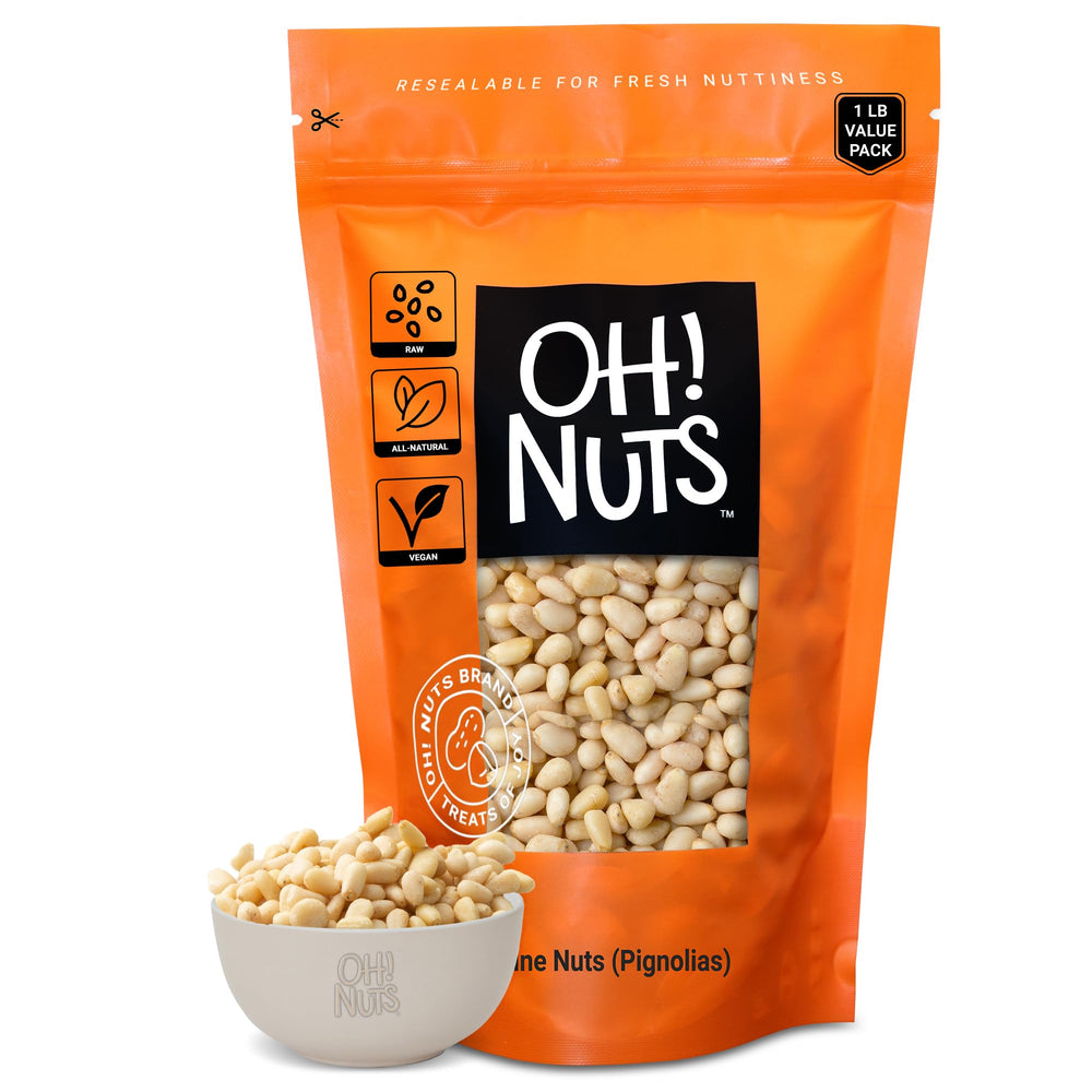 Oh! Nuts Pine Nuts raw 1 lb bulk bag for pesto and recipes
