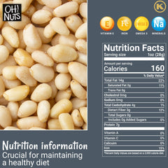 Oh! Nuts Pine Nuts raw closeup showing creamy texture and pale color