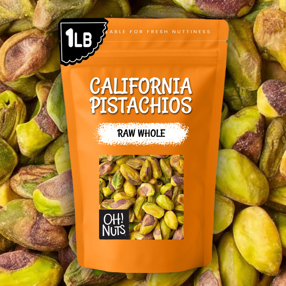 Oh! Nuts pistachios No Shell 1lb: fresh and ready to snack.