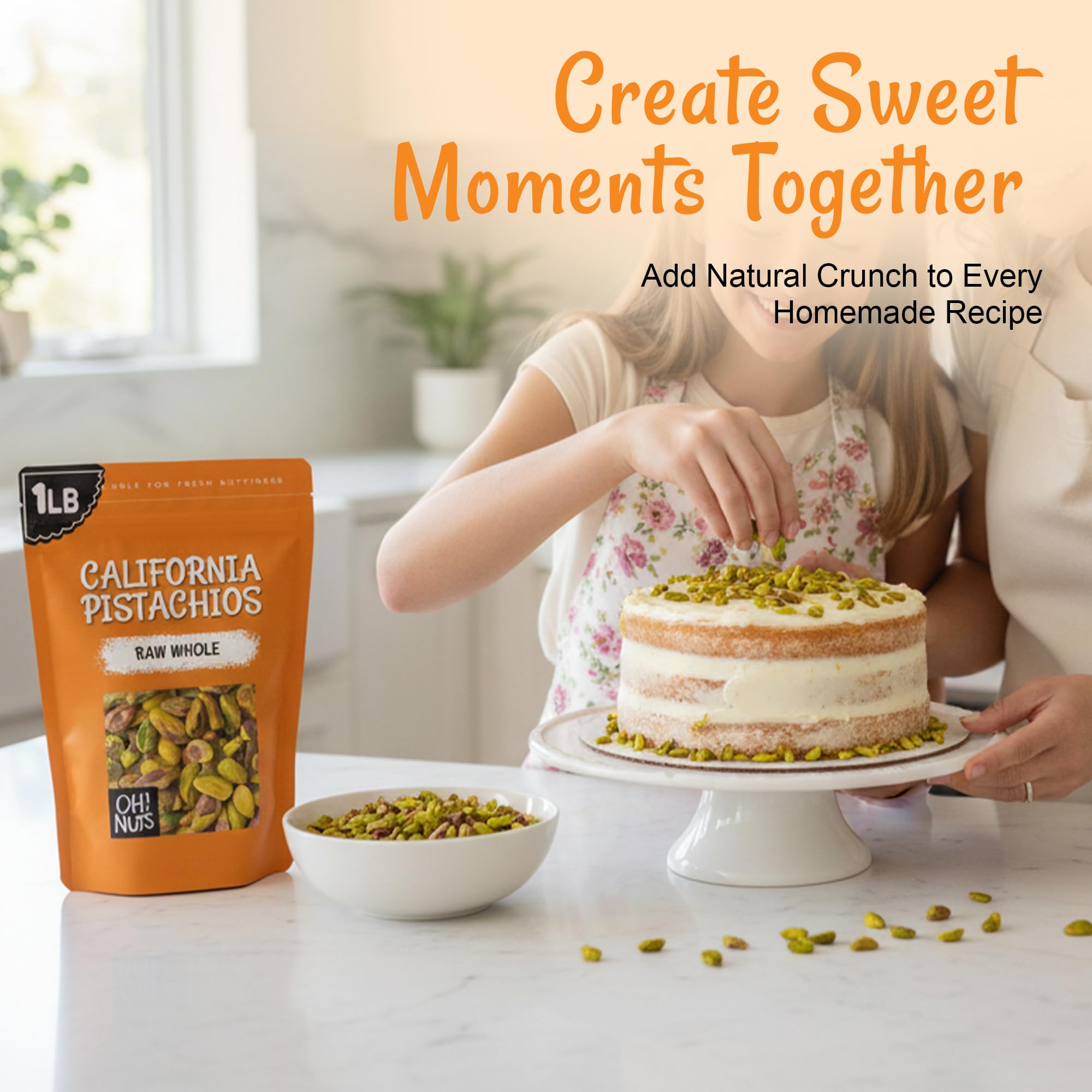 Oh! Nuts pistachios serving bowl snack-ready: ideal for sharing or on-the-go.