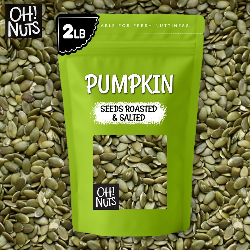Oh! Nuts 2lb bulk pumpkin seeds ideal for bulk snacking and meal prep.
