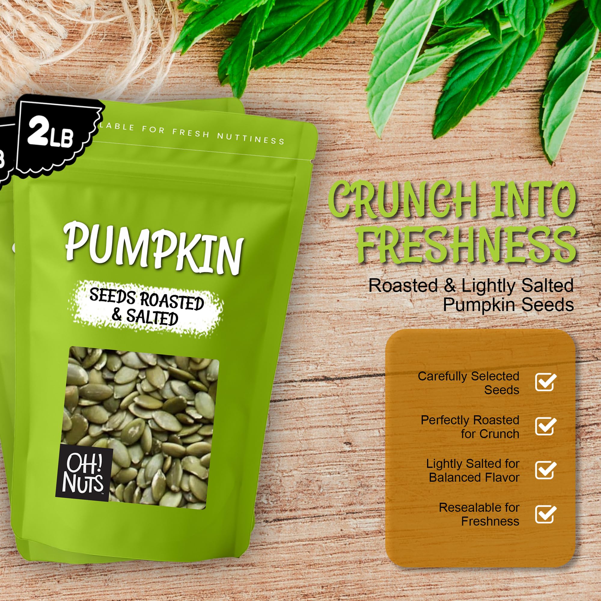 Oh! Nuts pumpkin seeds boost baking with extra protein and crunch.