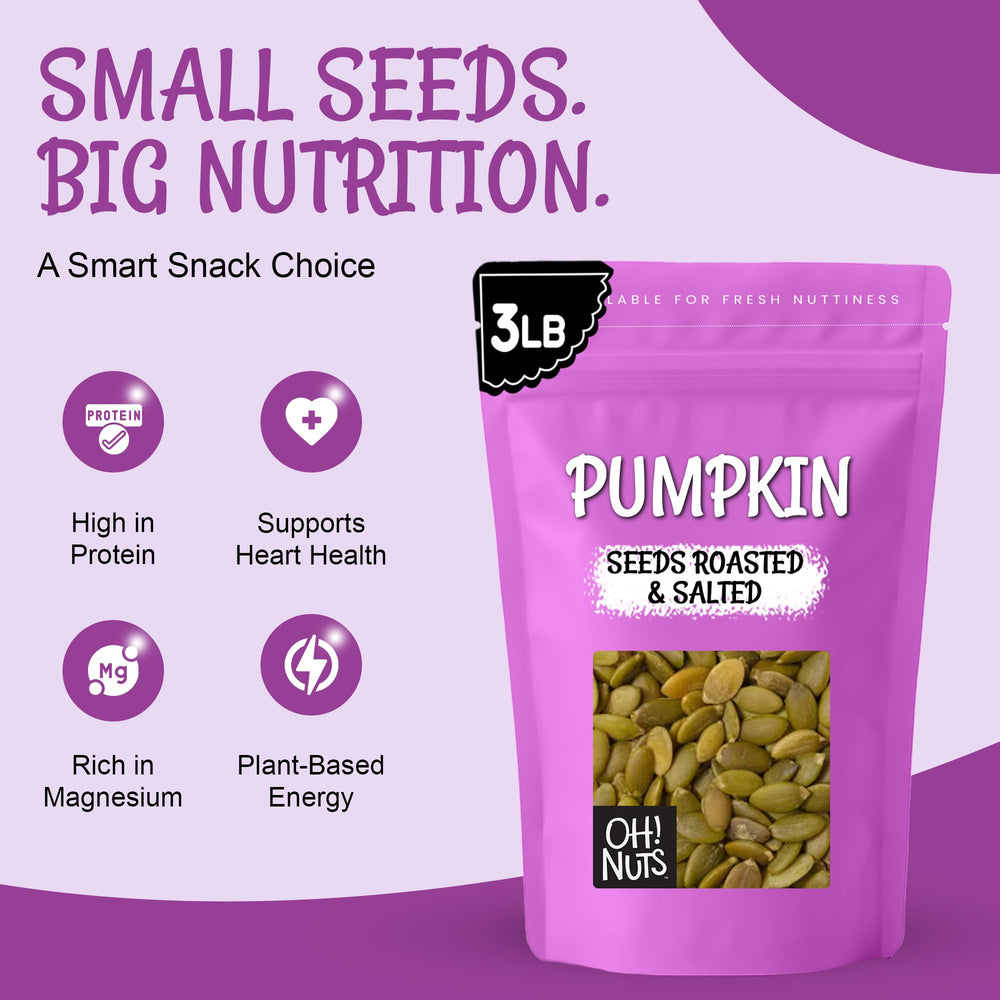 Oh! Nuts pepitas as a salad topping adding protein and texture.