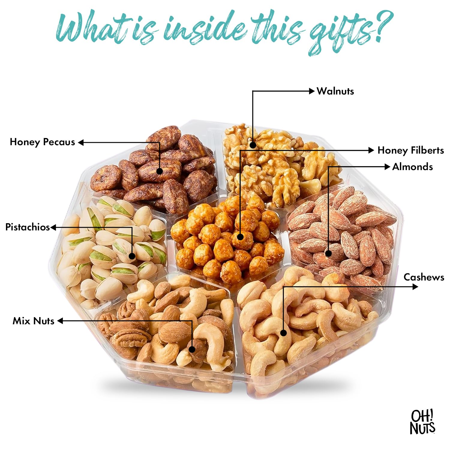 Oh! Nuts ready-to-gift packaging promotes easy gifting and sharing.