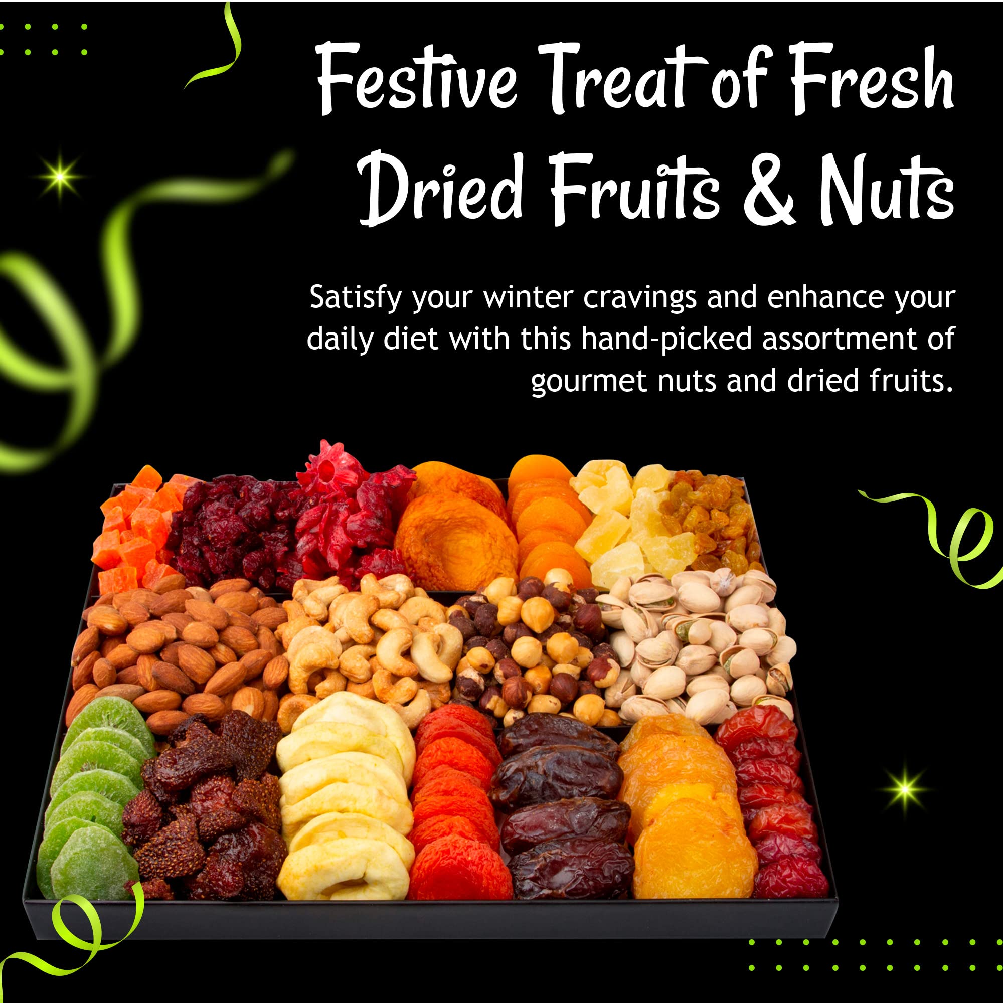 Oh! Nuts close-up of roasted nuts and dried fruits premium snack gift idea