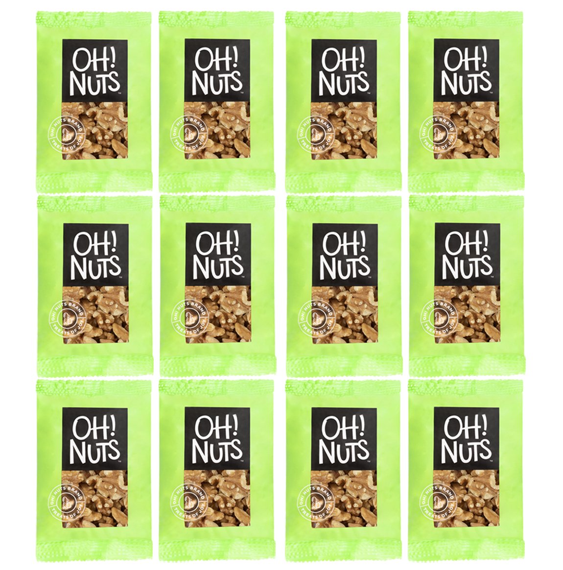 Oh! Nuts raw walnuts in 1.5 oz individual packs for convenient snacking.
