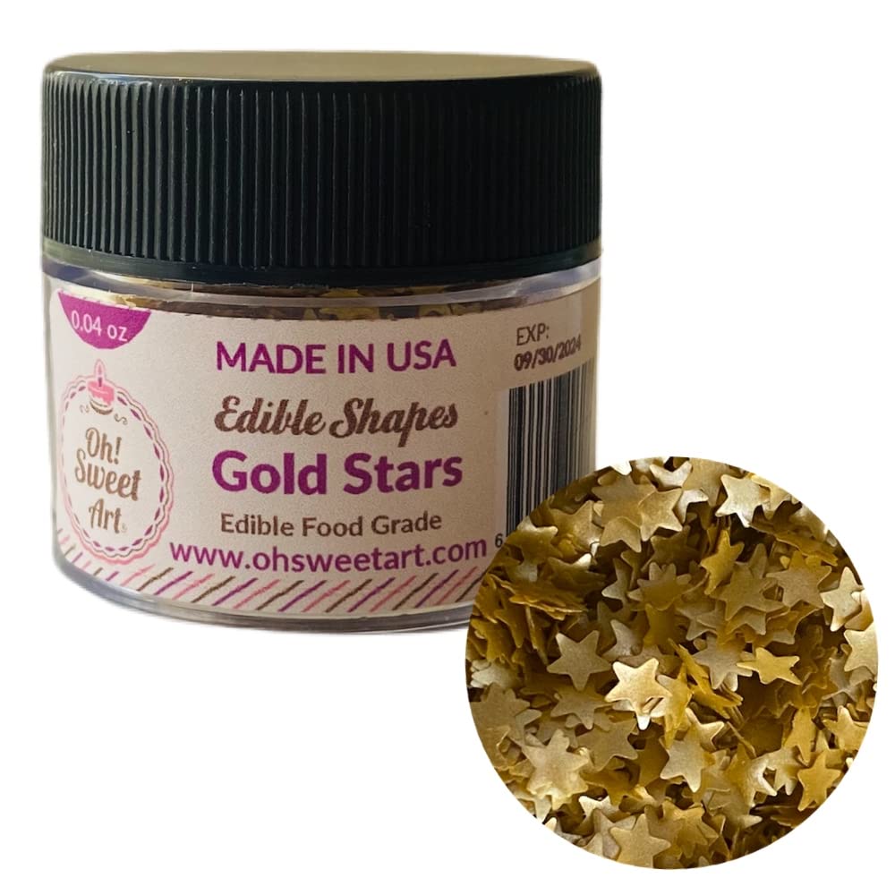 Oh! Sweet Art edible glitter gold stars on cakes for festive shine and texture