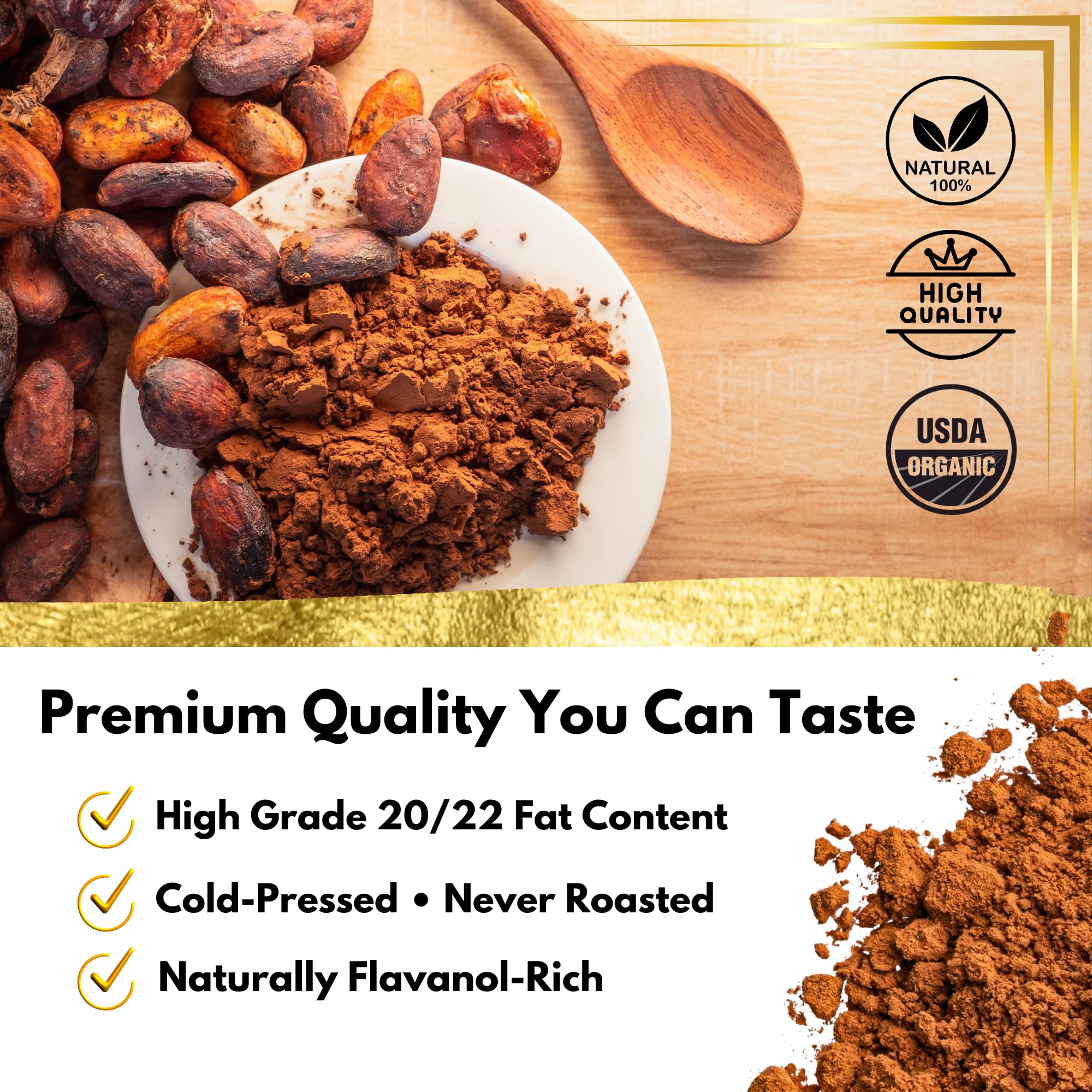 OHM Cacao raw powder stirred into coffee for a rich chocolate note.