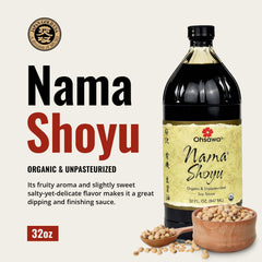 Ohsawa Nama Shoyu amber hue and aroma elevate finishing dishes with depth.