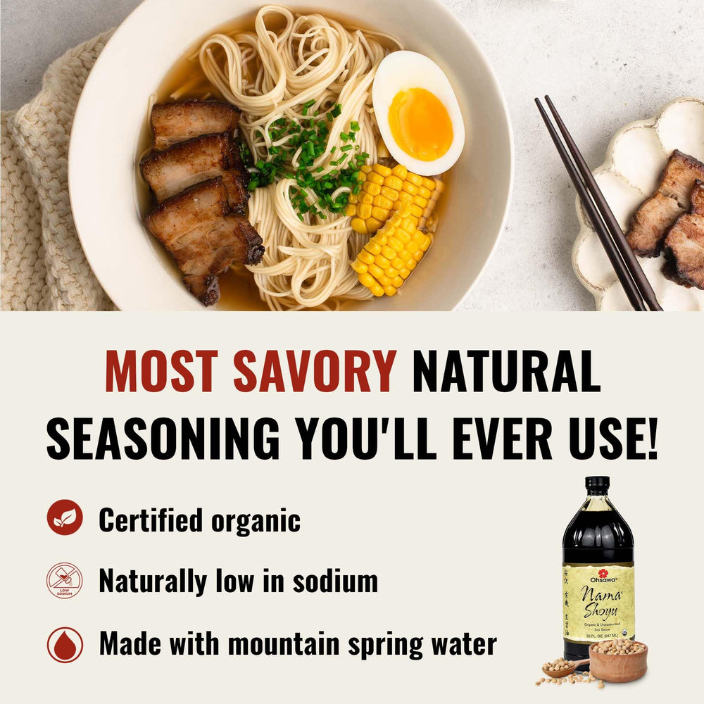 Ohsawa Nama Shoyu low-sodium option preserves flavor while reducing salt impact.