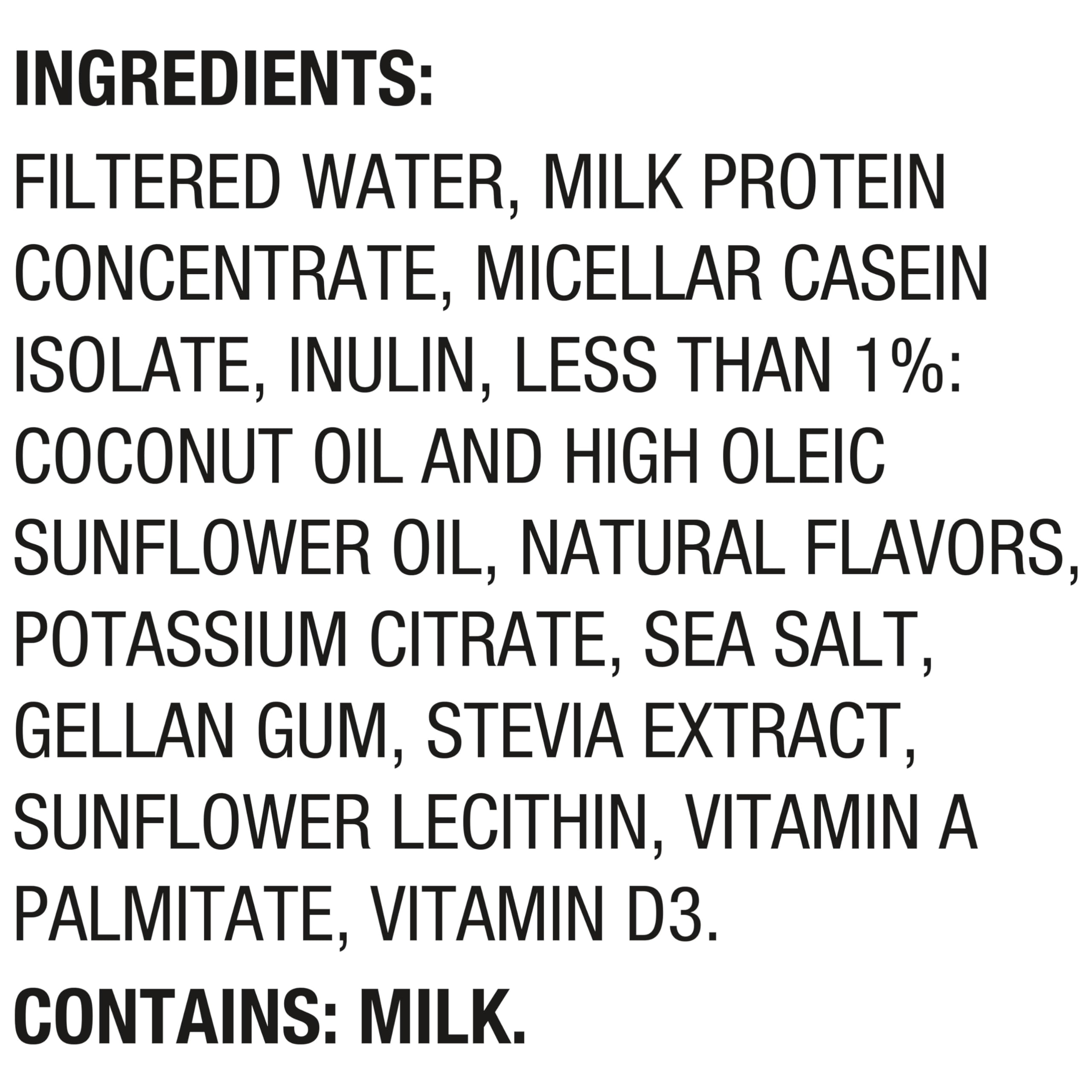 Oikos Vanilla Protein Shake label close-up