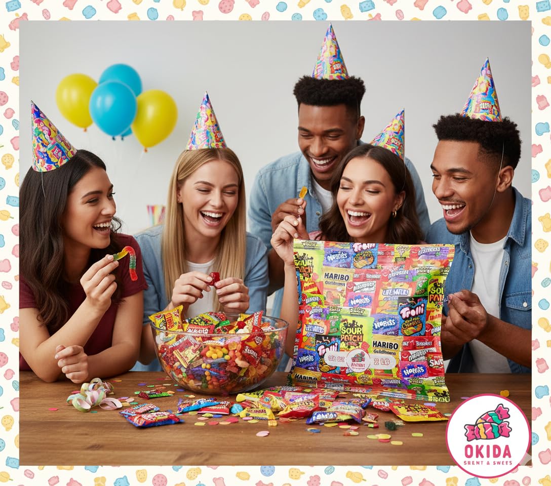 Okida Individually Wrapped Candies colorful wrappers emphasize freshness and sharing