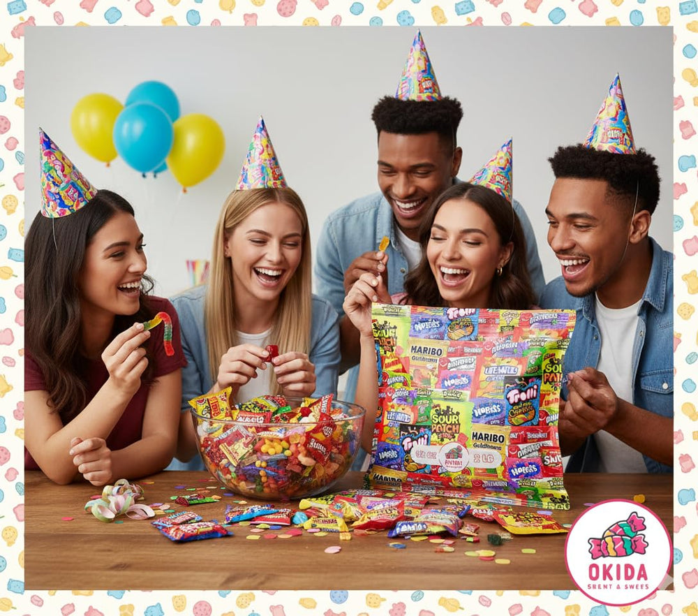 Okida Individually Wrapped Candies colorful wrappers emphasize freshness and sharing