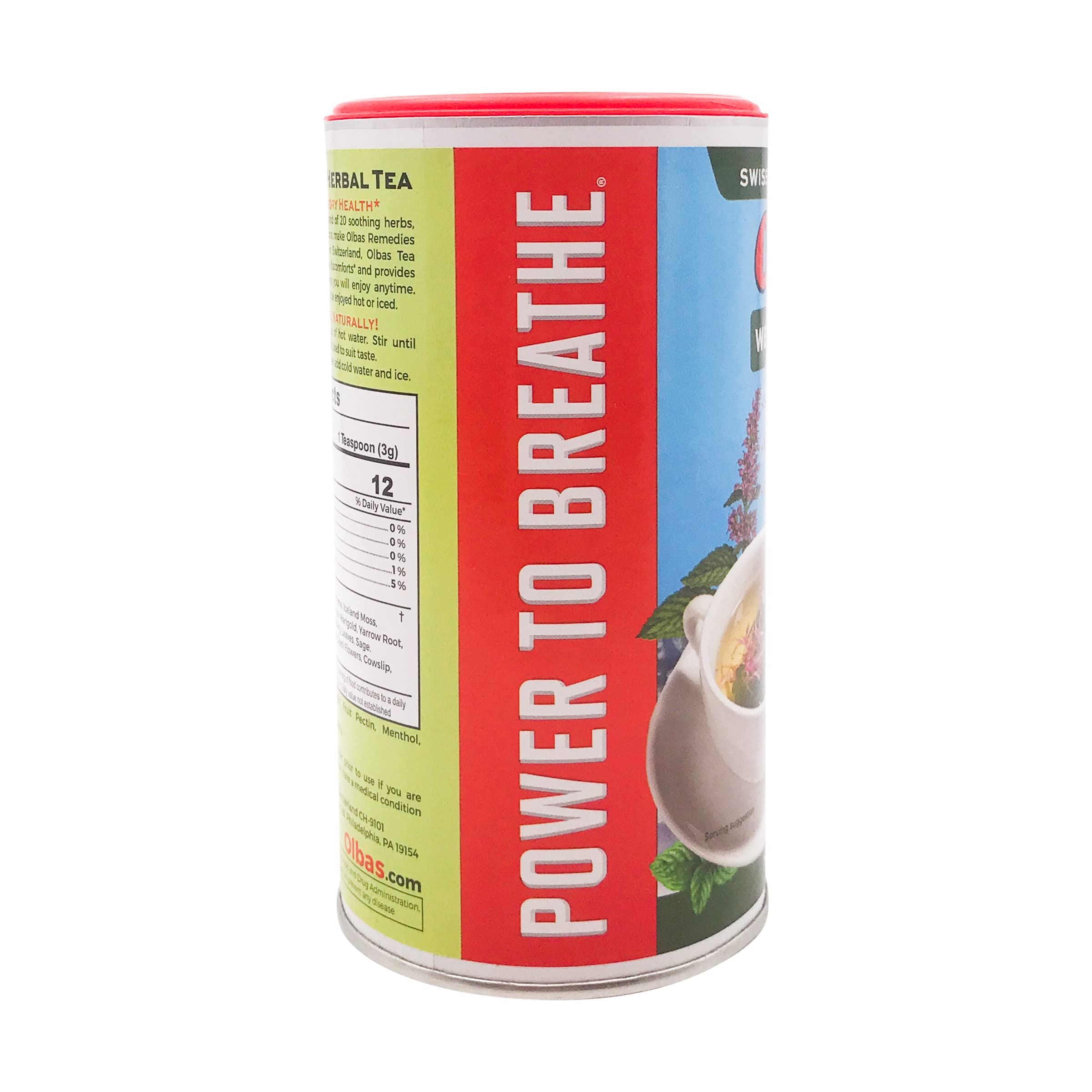 Olbas Herbal Tea Mix cup with steeping aroma filling kitchen.