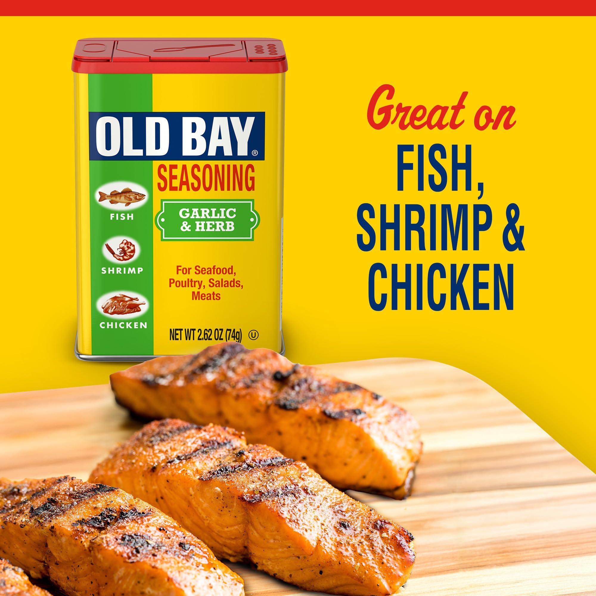 Meat marinated with Old Bay Garlic & Herb blend.