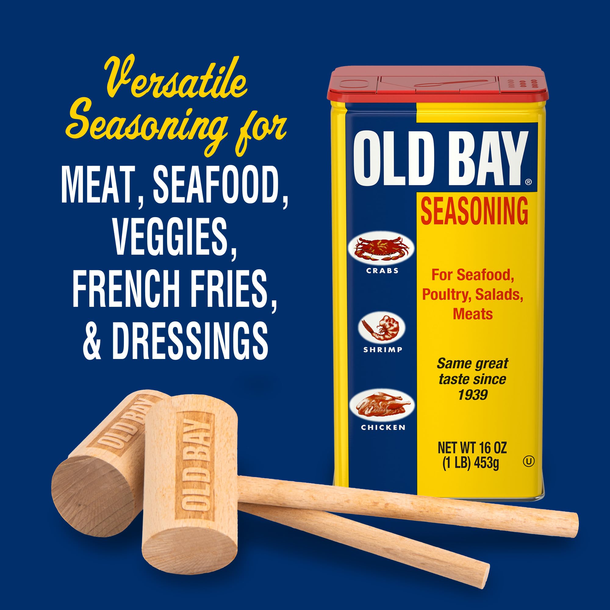OLD BAY can on counter, ready for everyday seasoning