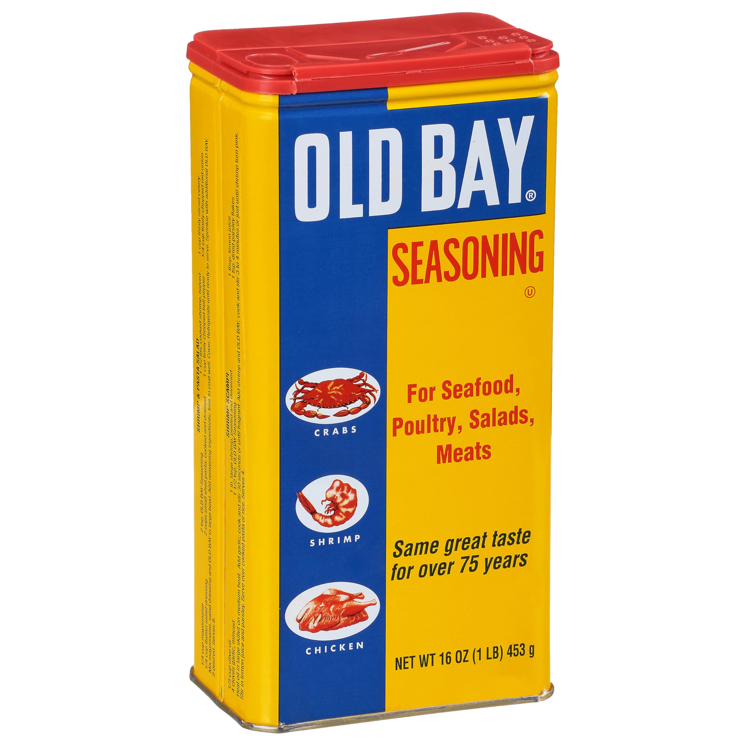 OLD BAY seasoning tin 16 oz highlighting a versatile seafood and poultry flavor