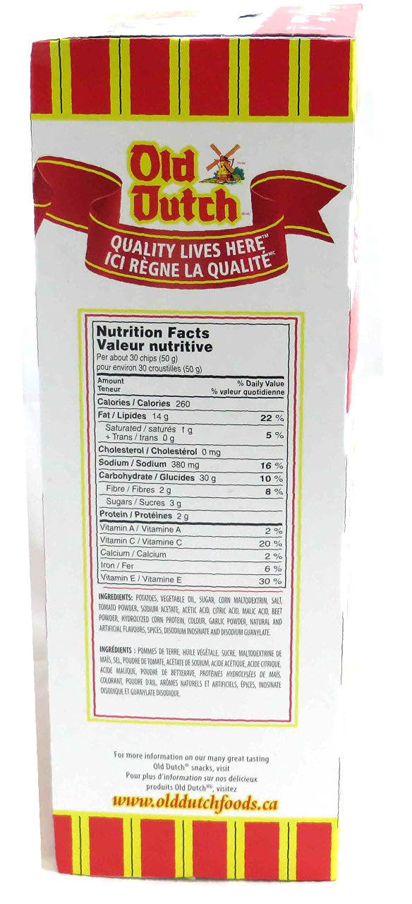 Old Dutch Ketchup Chips bag open, crispy bite ideal for movie night.