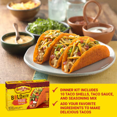 Old El Paso Bold Taco Dinner Kit flat-bottom shells keep toppings neatly